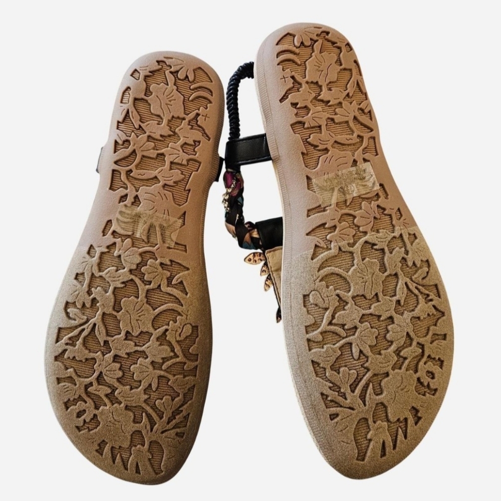 Women's Black and Gold Sandals - Picture 4 of 4